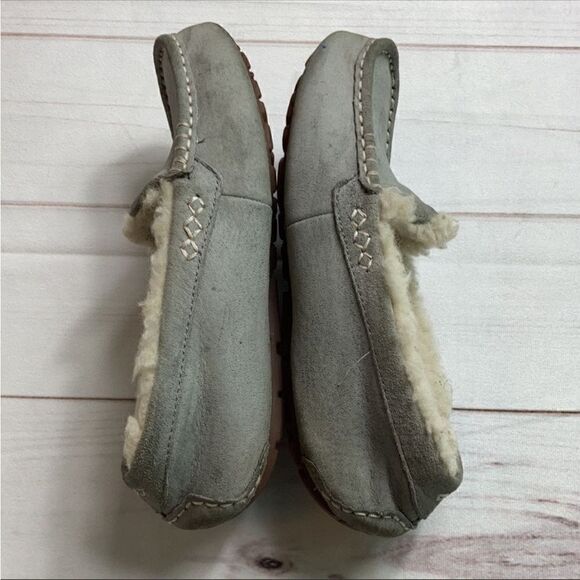 UGG Women’s Ansley Light Gray Suede Slippers - Picture 7 of 13